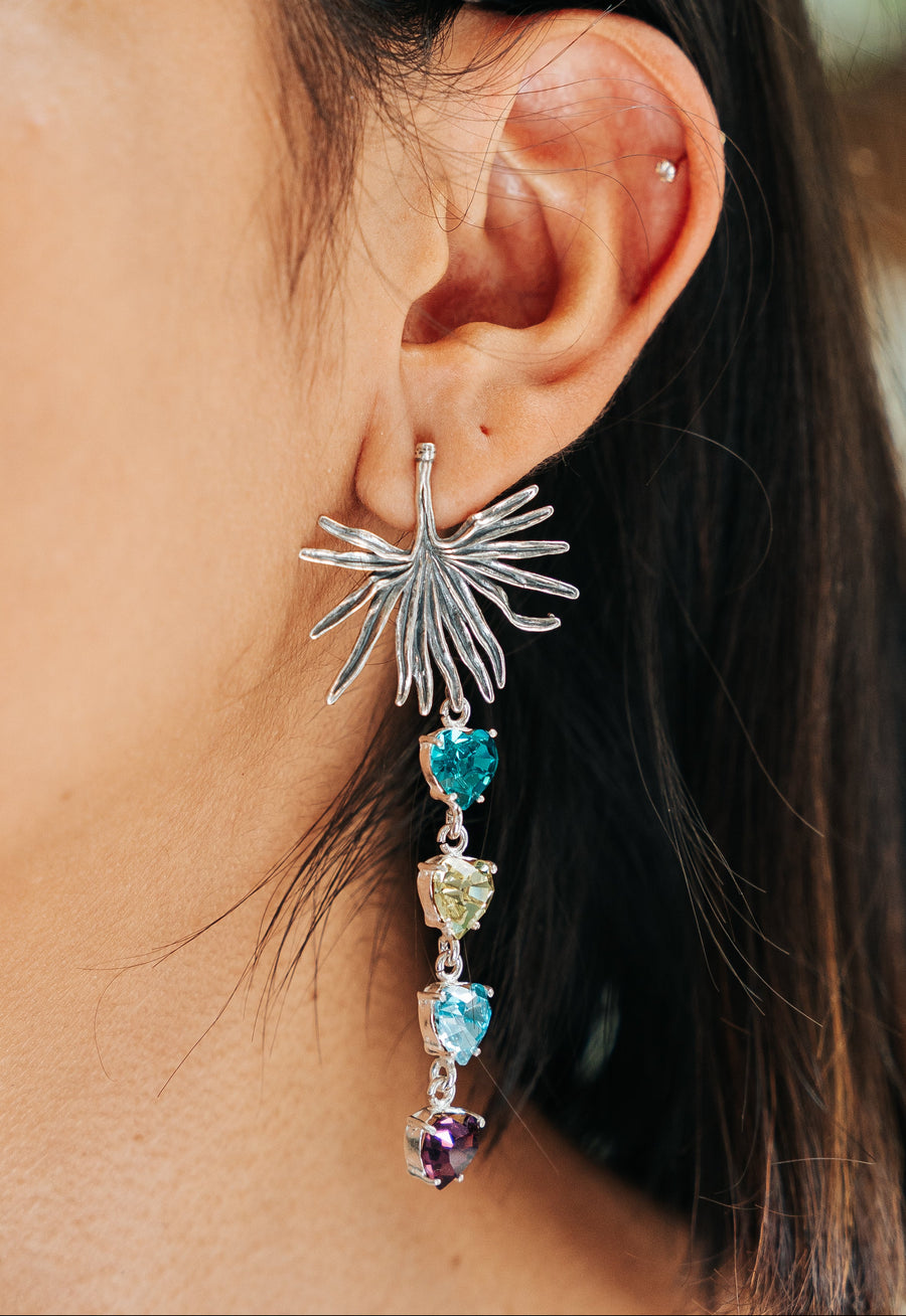 Aretes Destellos de Vida, joya de plata .925, con cristal Swarovski – Gabriela Sánchez (vista 5)