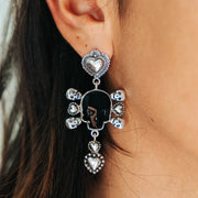 Aretes Corazón y Mariachi, joya de plata .925, con cristal Swarovski – Gabriela Sánchez (vista 2)