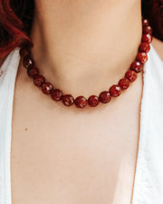 Collar Olor a Cempasúchil, joya de plata .925, con cornalina – Gabriela Sánchez (vista 2)