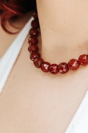 Collar Olor a Cempasúchil, joya de plata .925, con cornalina – Gabriela Sánchez (vista 3)