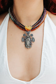 Collar Tradición viva, joya de plata .925, con venturina y concha – Gabriela Sánchez (vista 2)