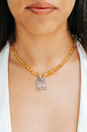 Collar Jaguar, joya de plata .925, con ámbar – Gabriela Sánchez (vista 2)