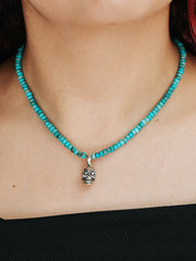 Collar Cráneo de Turquesa, joya de plata .925 – Gabriela Sánchez (vista 2)