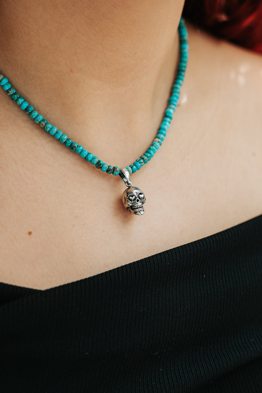 Collar Cráneo de Turquesa, joya de plata .925 – Gabriela Sánchez (vista 3)