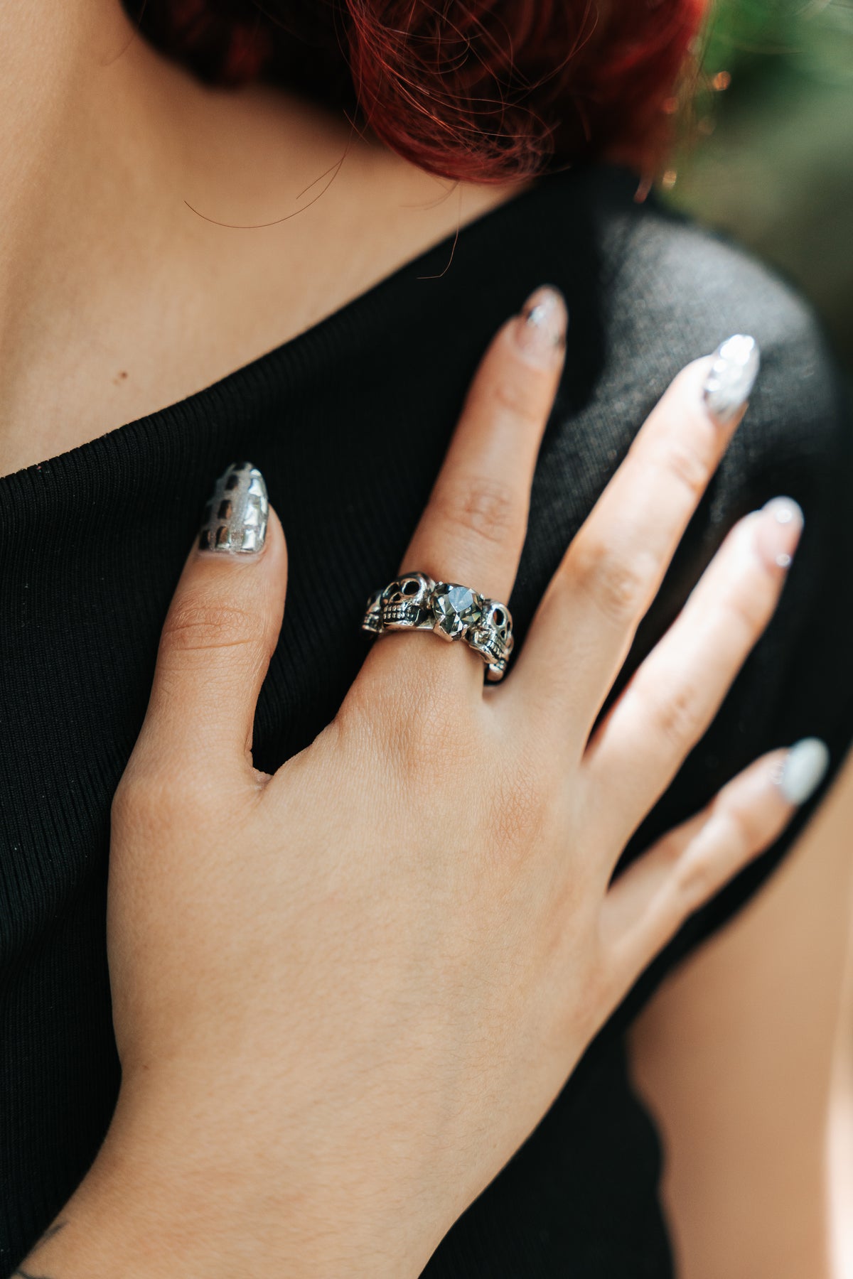 Anillo Canela y Copal, joya de plata .925, con cristal Swarovski – Gabriela Sánchez (vista 5)