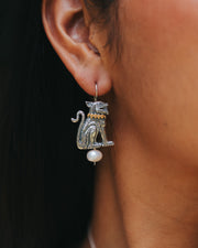 Aretes Guías Celestiales, joya de plata .925, con perla – Gabriela Sánchez (vista 2)
