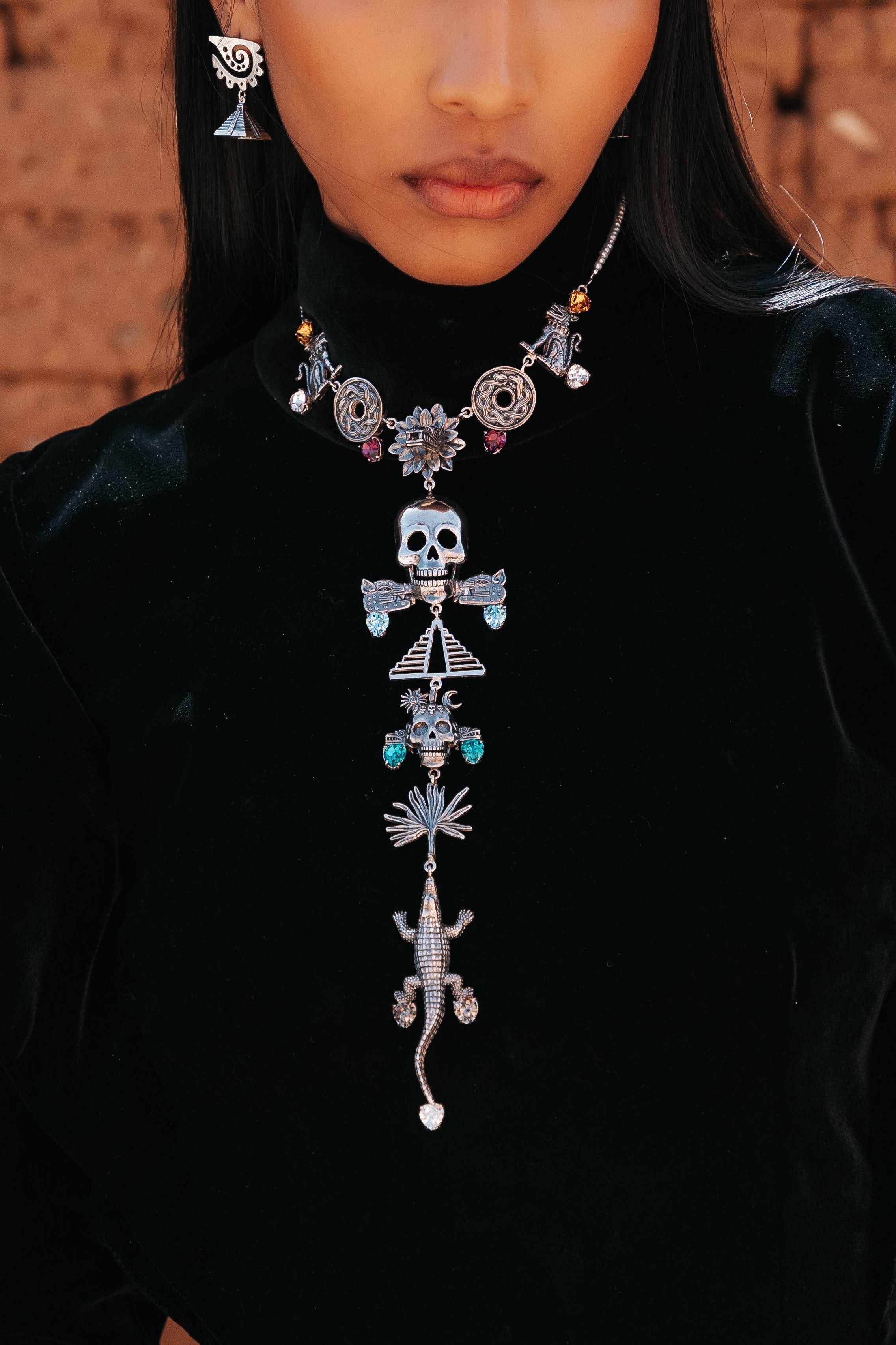 Collar La Odisea, joya de plata .925, con cristal Swarovski – Gabriela Sánchez (vista 2)