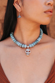 Collar Portal del Cenote, joya de plata .925, con ágata y aquamarina – Gabriela Sánchez (vista 4)