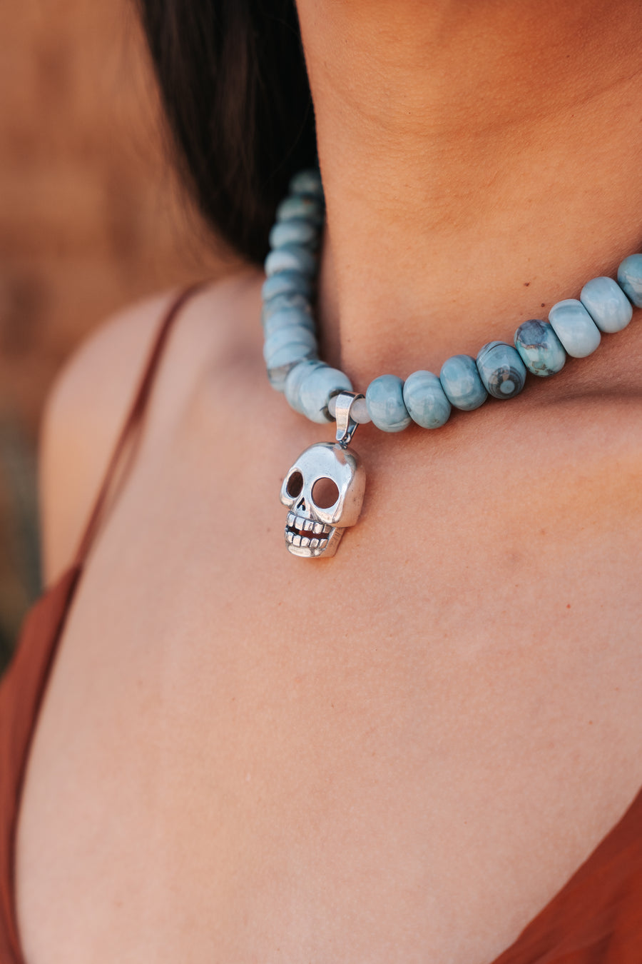 Collar Portal del Cenote, joya de plata .925, con ágata y aquamarina – Gabriela Sánchez (vista 5)