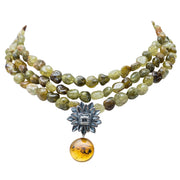 Collar Selva de Kukulcán, joya de plata .925, con granate y ámbar – Gabriela Sánchez
