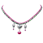 Collar Flor de Terciopelo, joya de plata .925, con rubí – Gabriela Sánchez
