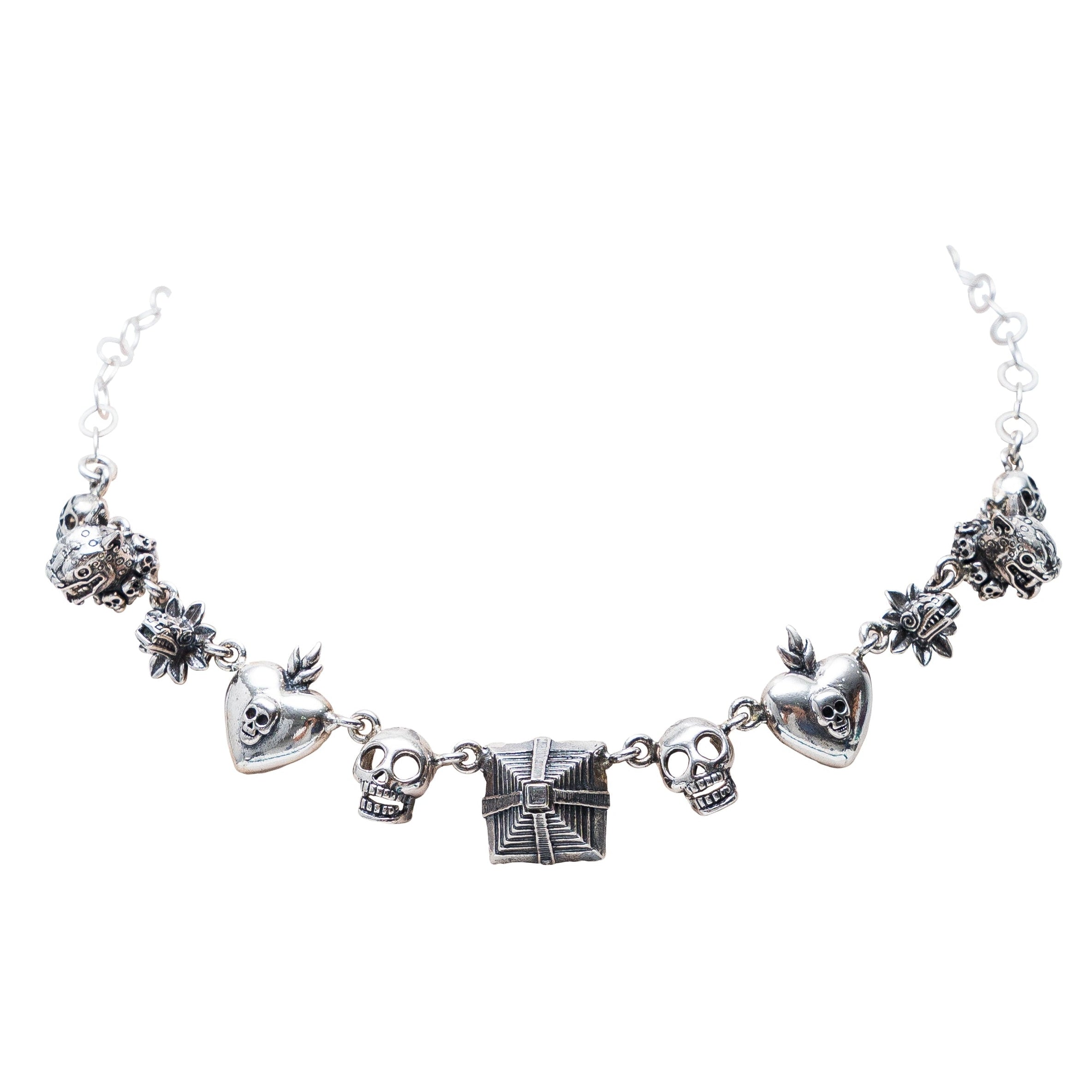 Gargantilla Día de Muertos Prehispánicos, joya de plata .925 – Gabriela Sánchez