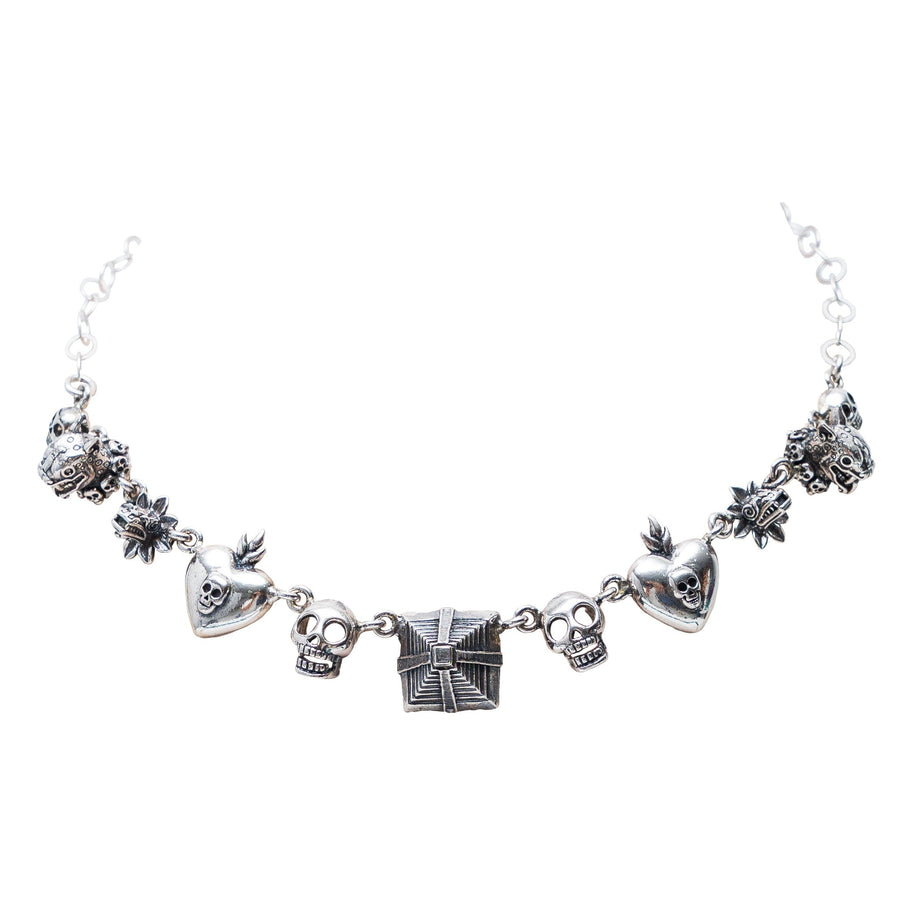Gargantilla Día de Muertos Prehispánicos, joya de plata .925 – Gabriela Sánchez