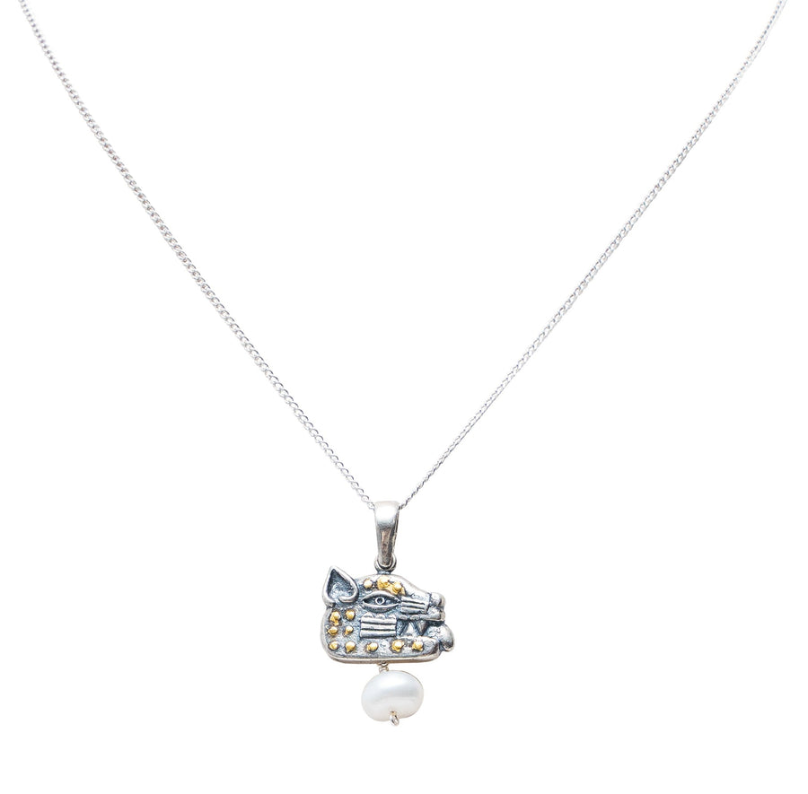 Dije Cabeza de Jaguar con Perla, joya de plata .925 – Gabriela Sánchez