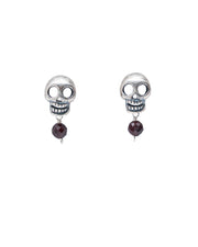 Aretes Calaca Granate, joya de plata .925 – Gabriela Sánchez