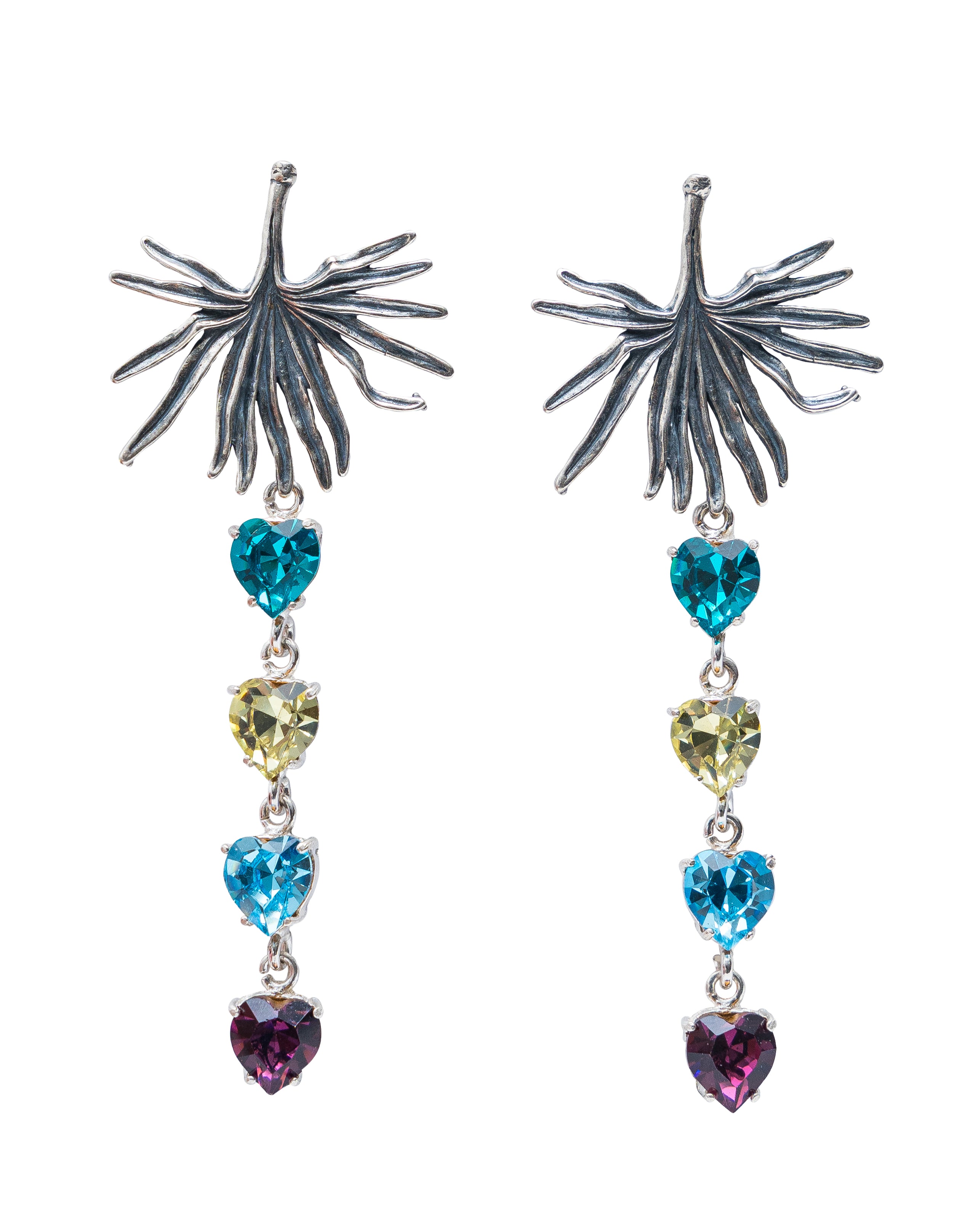 Aretes Destellos de Vida, joya de plata .925, con cristal Swarovski – Gabriela Sánchez