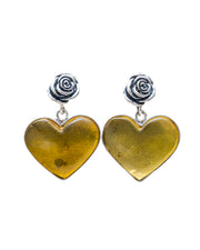Aretes Flor de Sol, joya de plata .925, con ámbar – Gabriela Sánchez