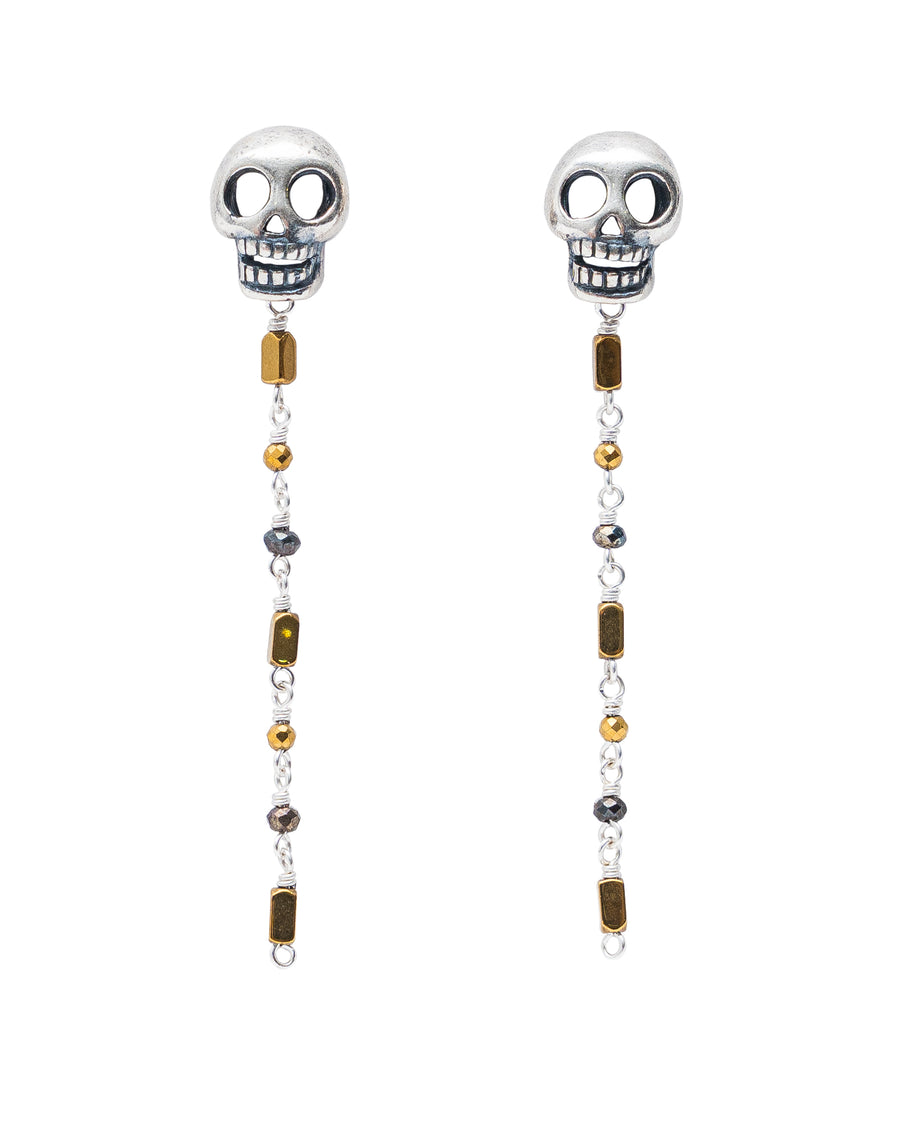 Aretes Cascada Dorada, joya de plata .925, con hematita – Gabriela Sánchez