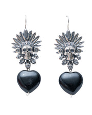 Aretes Penacho Negro, joya de plata .925, con ónix – Gabriela Sánchez