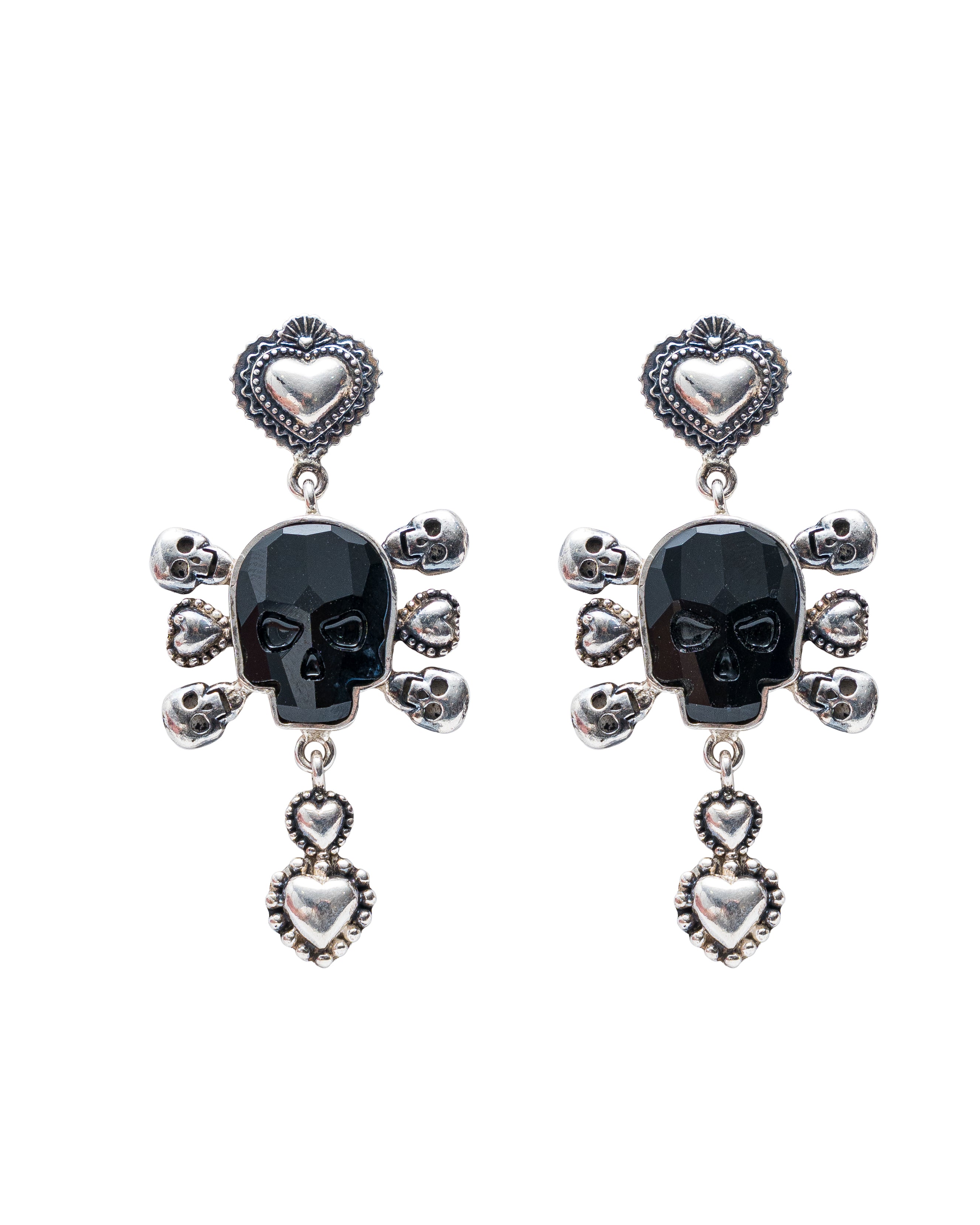 Aretes Corazón y Mariachi, joya de plata .925, con cristal Swarovski – Gabriela Sánchez