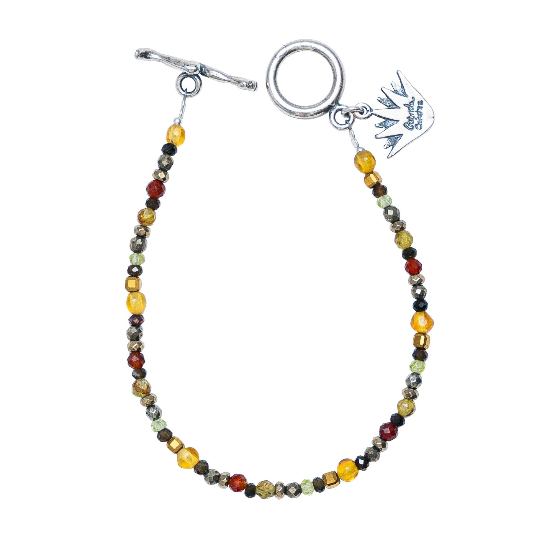 Pulsera Copal y Mezcal, joya de plata .925, con ámbar y hematita – Gabriela Sánchez