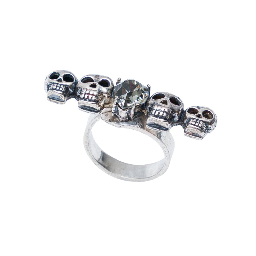 Anillo Calavera y Copal, joya de plata .925, con cristal Swarovski – Gabriela Sánchez (vista 2)