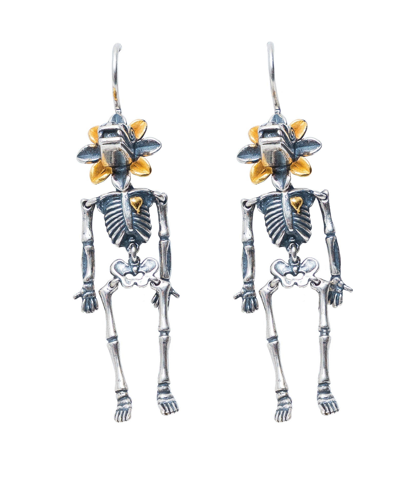 Aretes Huesitos Flor del Viento, joya de plata .925 – Gabriela Sánchez