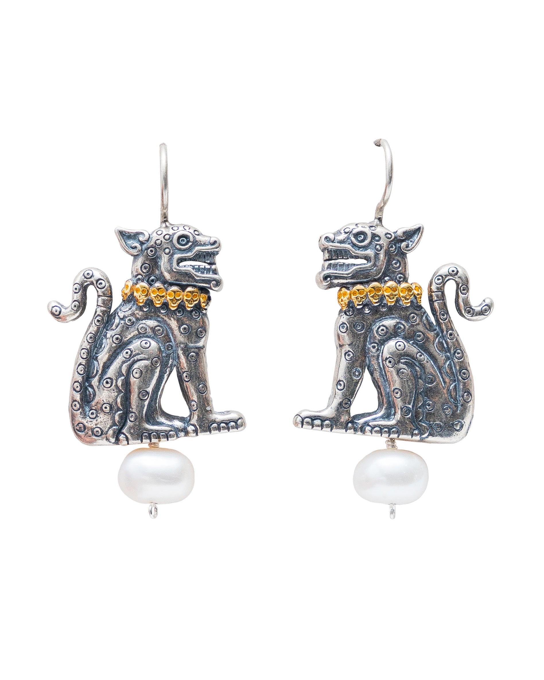 Aretes Guías Celestiales, joya de plata .925, con perla – Gabriela Sánchez