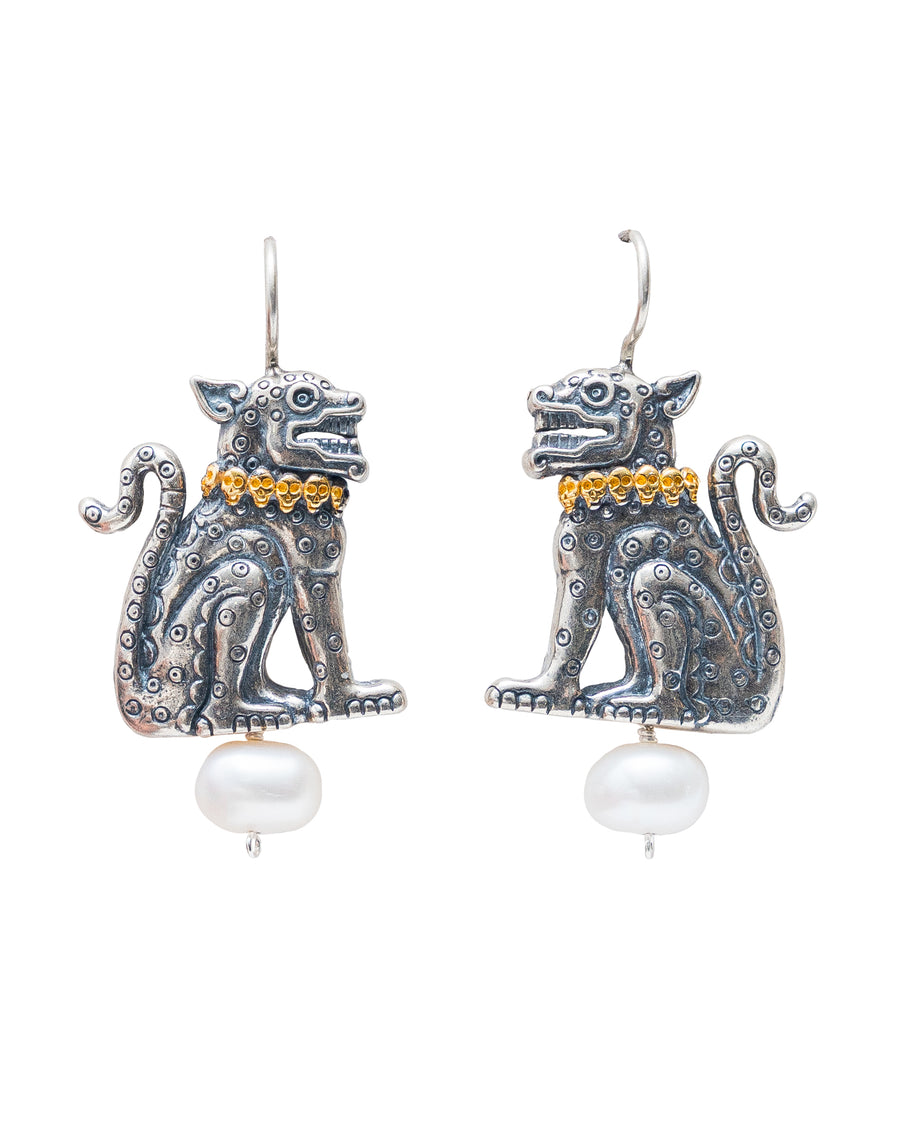 Aretes Guías Celestiales, joya de plata .925, con perla – Gabriela Sánchez
