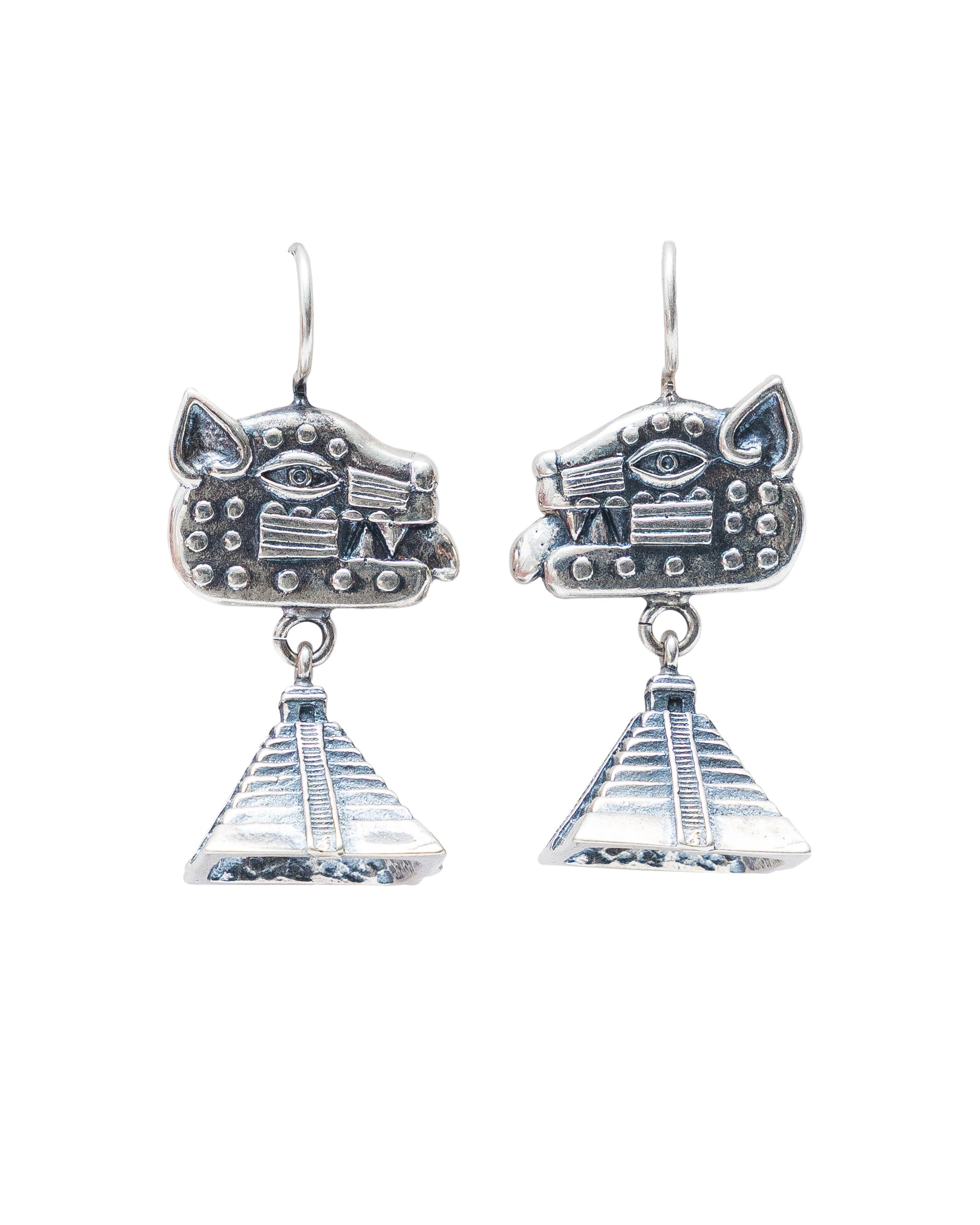Aretes Templo de Balam, joya de plata .925 – Gabriela Sánchez