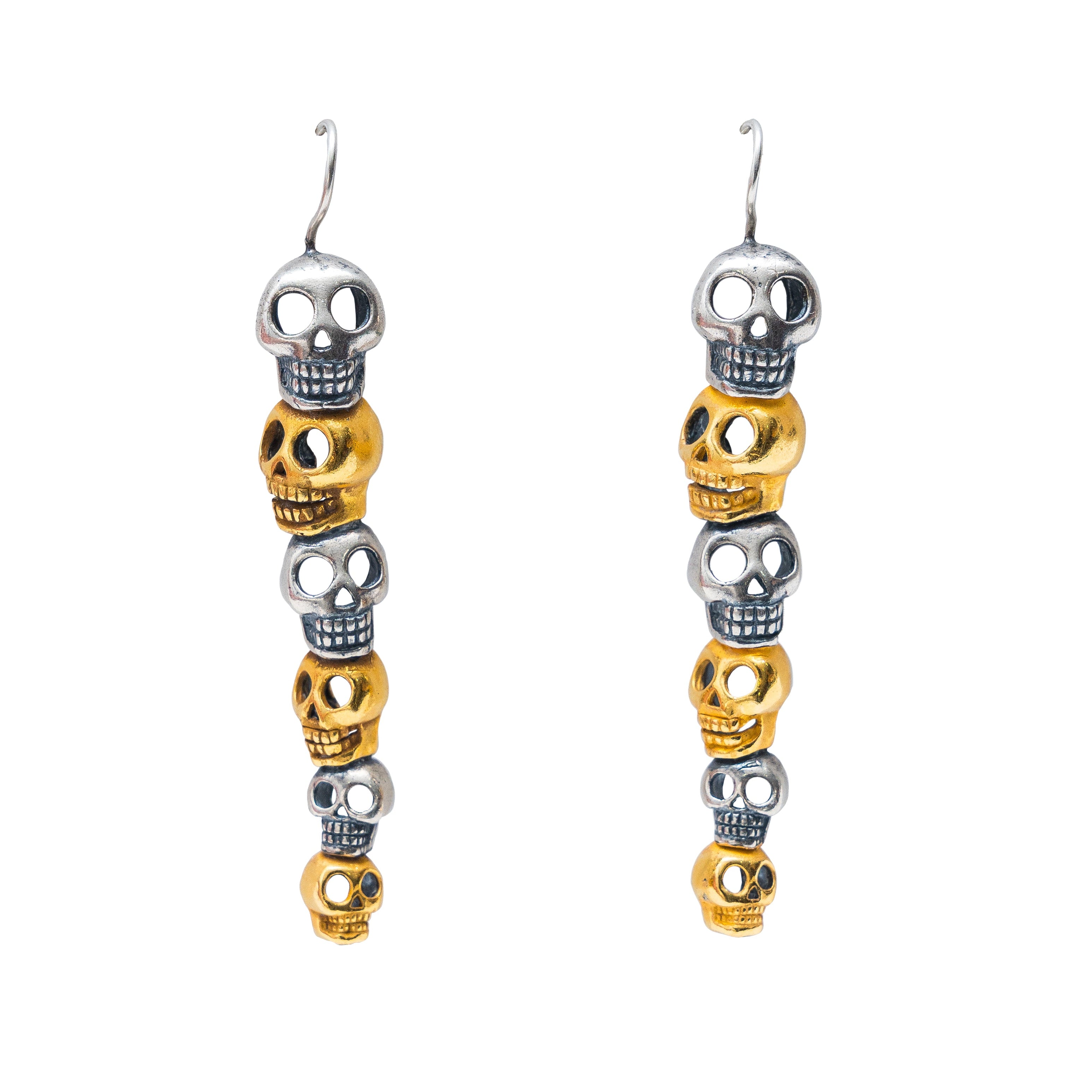 Aretes Cráneos de Sol y Luna, joya de plata .925 – Gabriela Sánchez