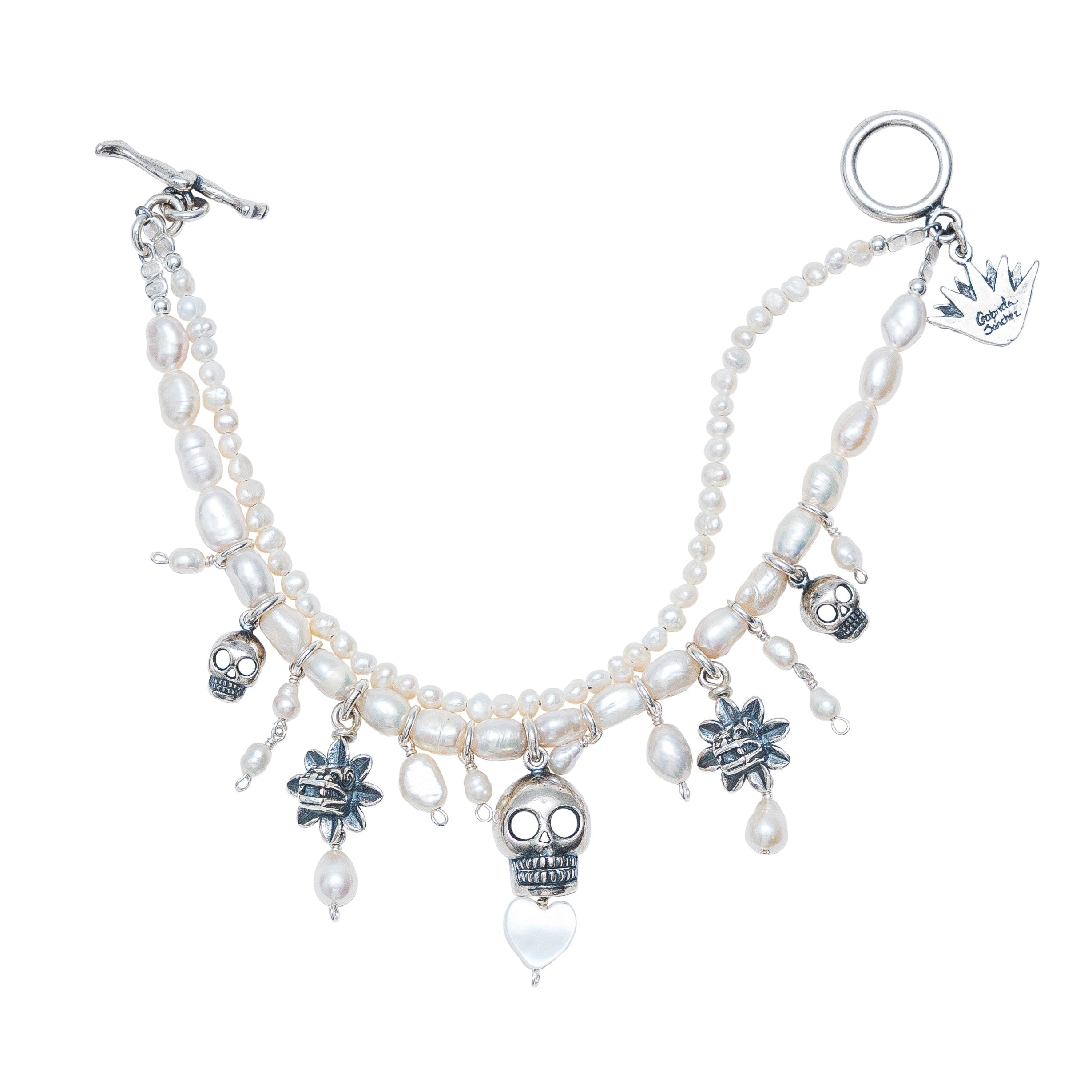 Pulsera Camino Iluminado, joya de plata .925, con perla – Gabriela Sánchez (vista 2)