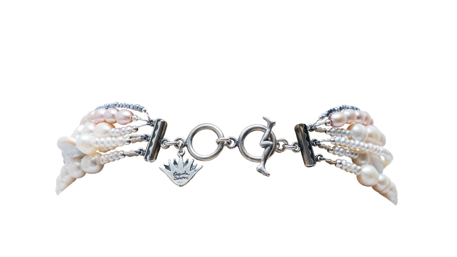 Choker Exvoto de Perlas, joya de plata .925, con hematita – Gabriela Sánchez (vista 8)
