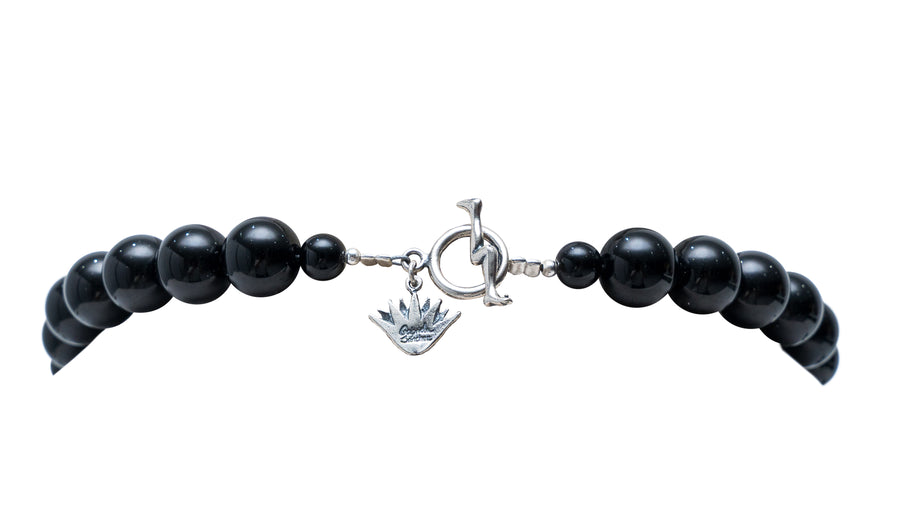 Collar Catrina Tehuana, joya de plata .925, con ónix – Gabriela Sánchez (vista 4)