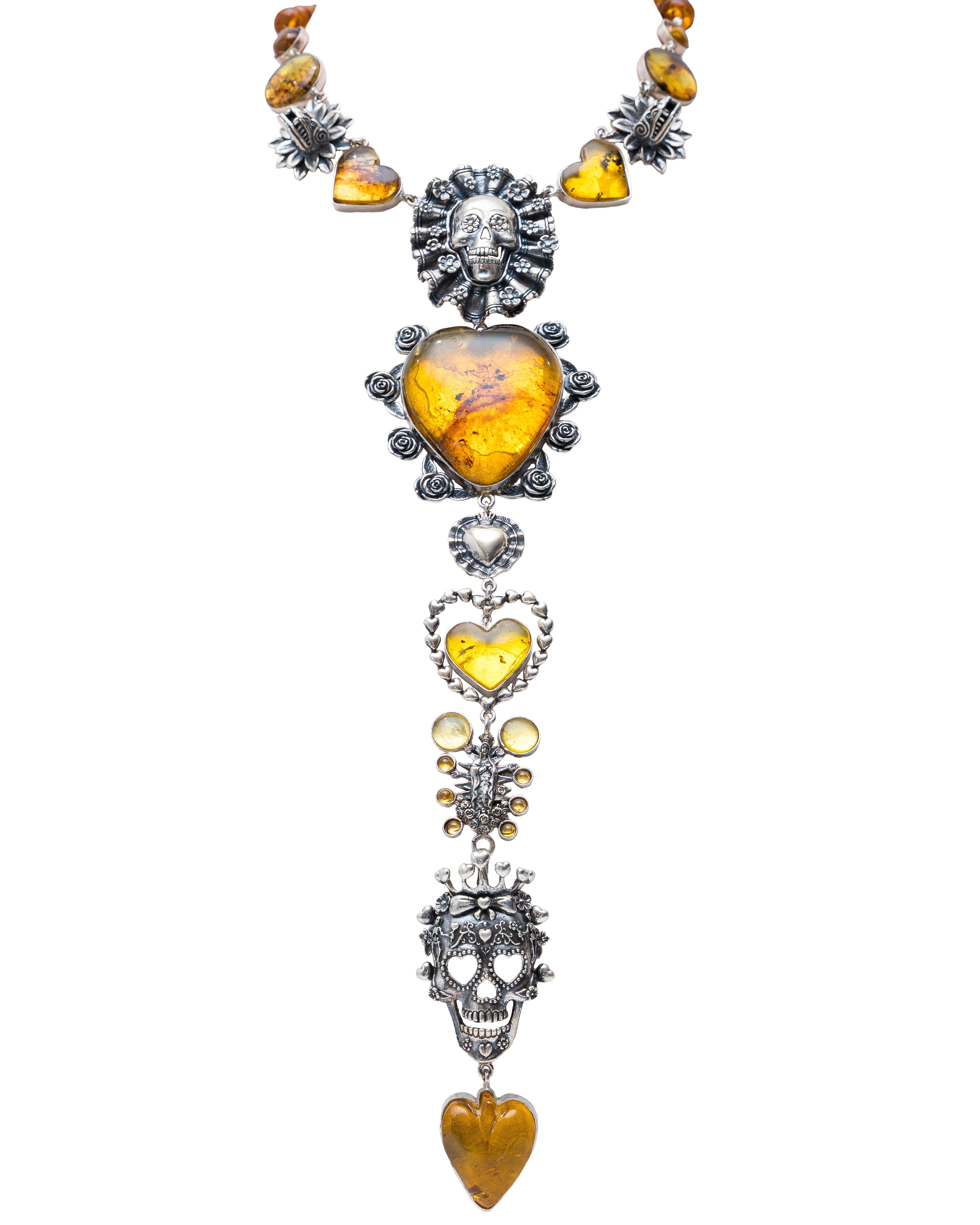 Collar Gozo Perpetuo, joya de plata .925, con ámbar – Gabriela Sánchez (vista 2)