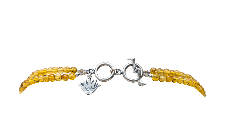 Collar Corazón Tehuana, joya de plata .925, con ámbar – Gabriela Sánchez (vista 8)