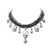 Collar Reencuentro, joya de plata .925, con hematita y cuarzo – Gabriela Sánchez
