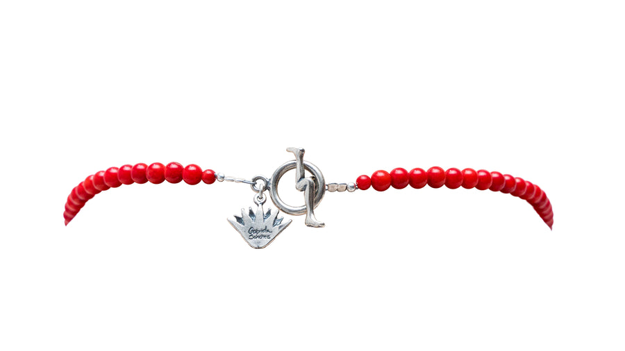 Collar Latido, joya de plata .925, con coral – Gabriela Sánchez (vista 4)