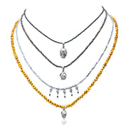 Collar Escalones Al Más Allá, joya de plata .925, con espinela y hematita – Gabriela Sánchez