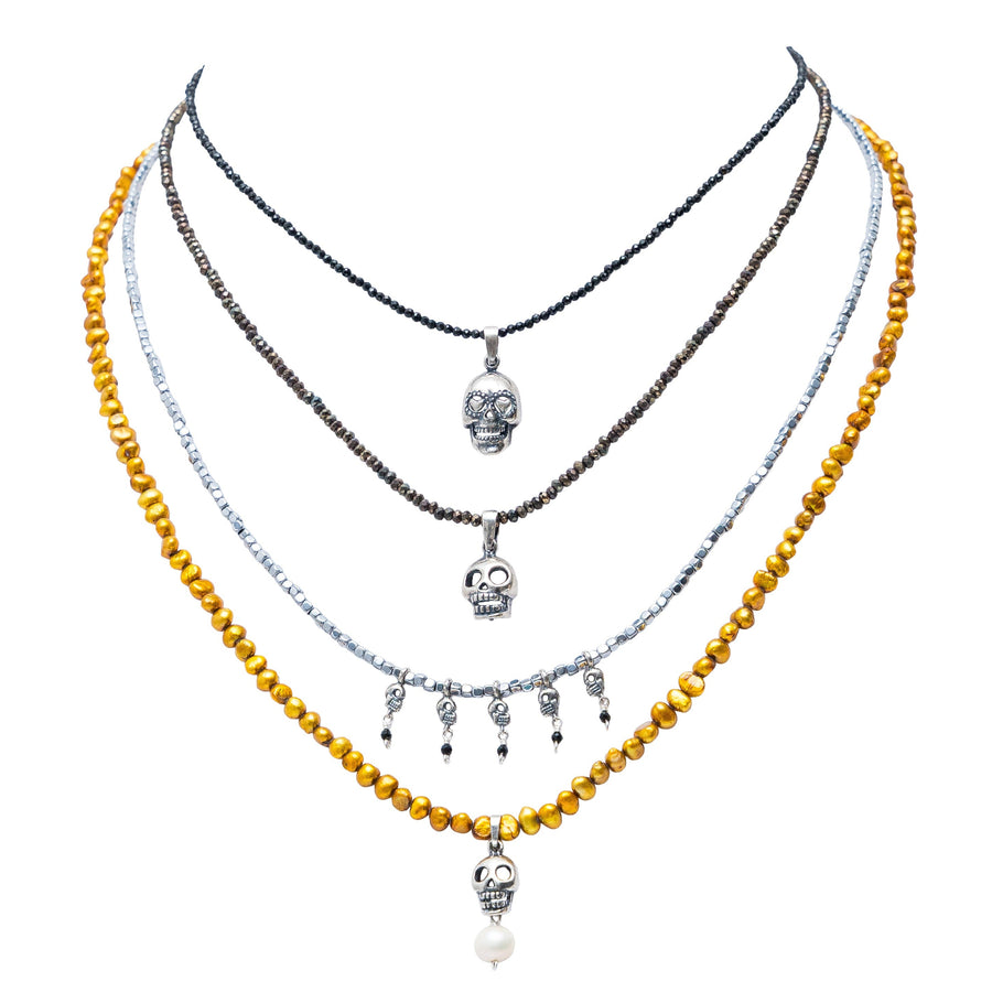 Collar Escalones Al Más Allá, joya de plata .925, con espinela y hematita – Gabriela Sánchez