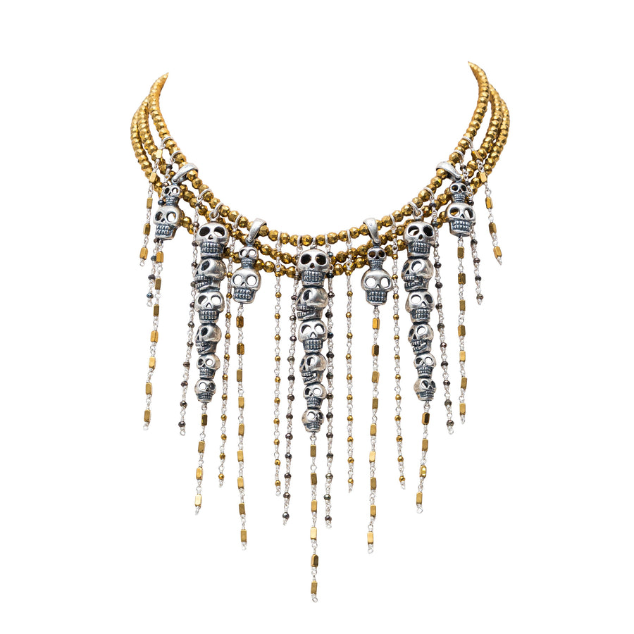 Collar Cascada Sagrada, joya de plata .925, con hematita – Gabriela Sánchez