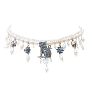 Choker Camino Iluminado, joya de plata .925, con perla – Gabriela Sánchez (vista 2)