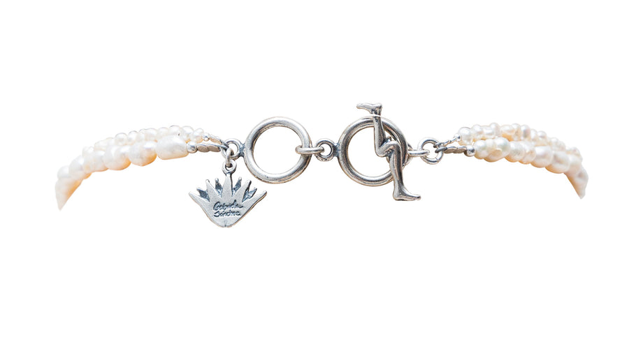 Choker Camino Iluminado, joya de plata .925, con perla – Gabriela Sánchez (vista 4)