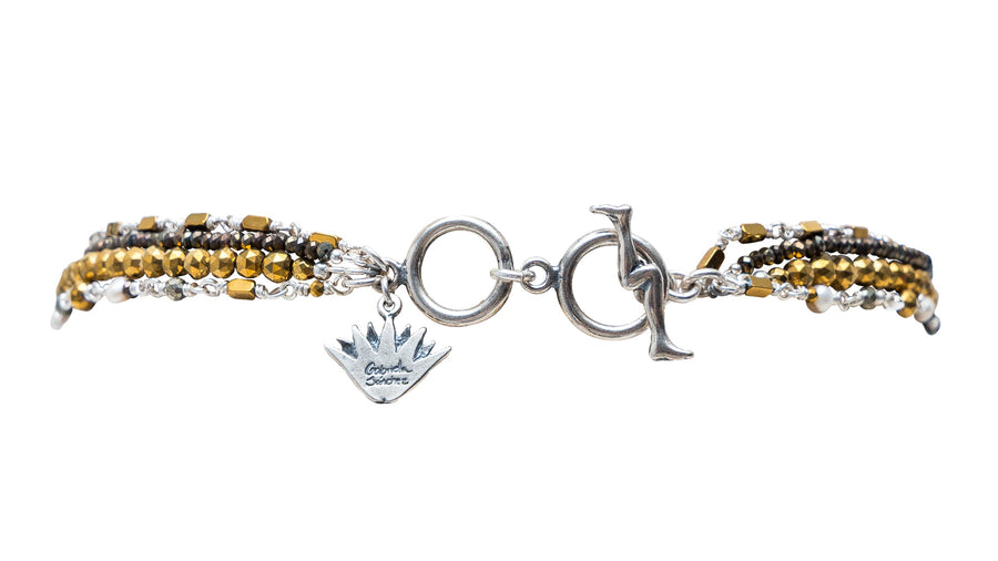 Choker Memoria de Barro, joya de plata .925, con hematita y pirita – Gabriela Sánchez (vista 4)