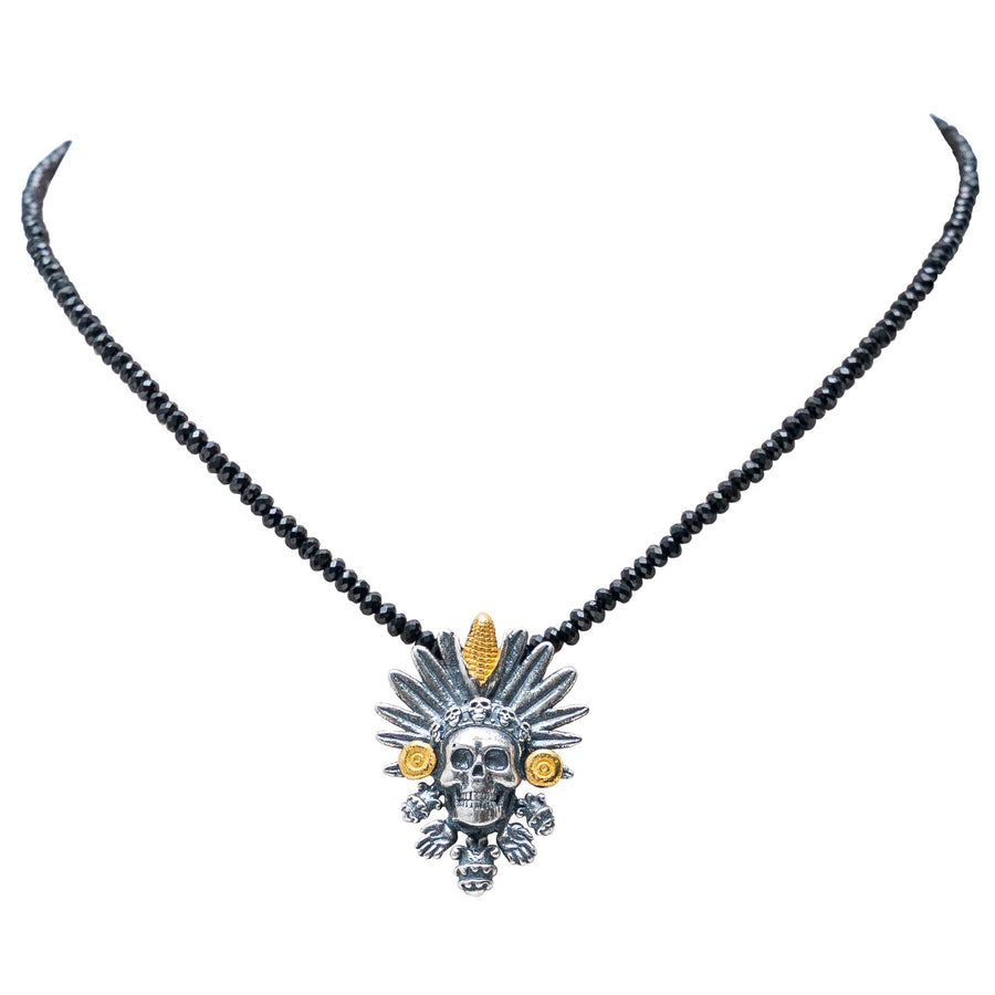Collar Tlaltecuhtli, joya de plata .925, con espinela – Gabriela Sánchez