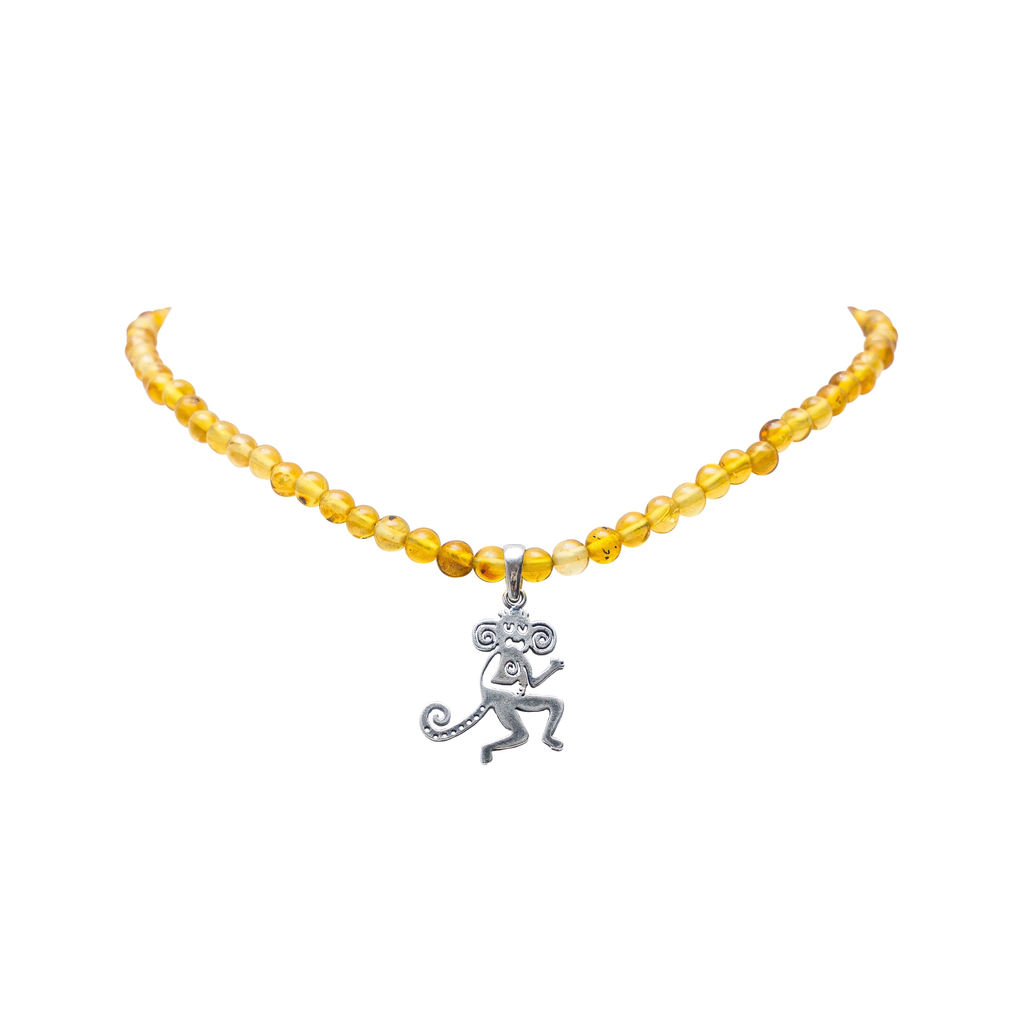 Collar Mono, joya de plata .925, con ámbar – Gabriela Sánchez