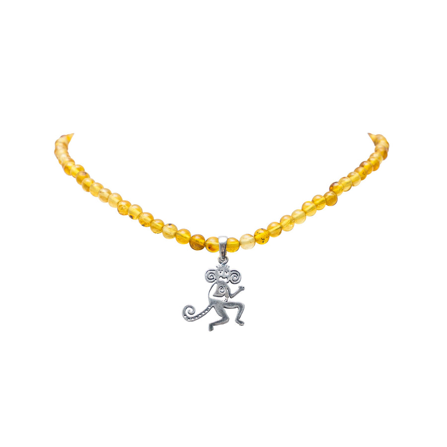 Collar Mono, joya de plata .925, con ámbar – Gabriela Sánchez