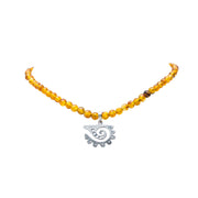 Collar Espiral, joya de plata .925, con ámbar – Gabriela Sánchez