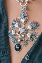Collar Copal y Cacao, joya de plata .925, con ónix – Gabriela Sánchez (vista 3)