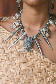 Collar Guerrero, joya de plata .925, con hematita – Gabriela Sánchez (vista 4)